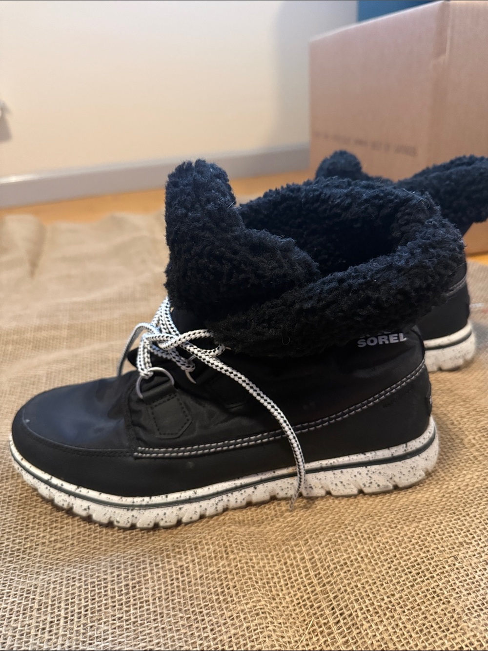 Sorel Women’s fleece lined winter boots.